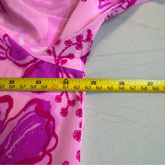 Lilly Pulitzer Elsa Silk Top Parigi Pink Supporting Squad Long Sleeve XXL NWT - Picture 8 of 15
